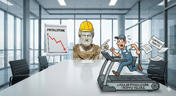 Busto di Aristotele che riflette sulla qualità