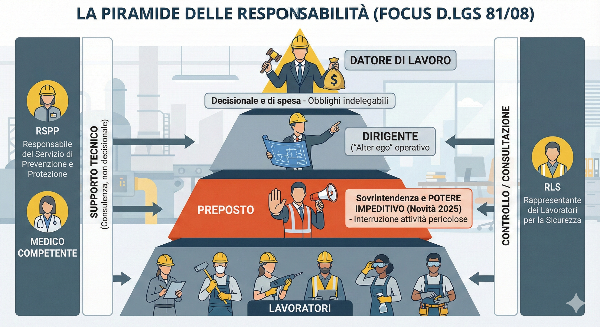 Rappresentazione grafica della sicurezza sul lavoro e formazione obbligatoria