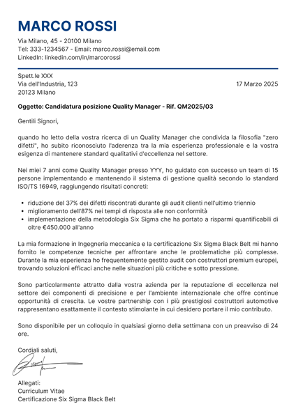 scrivere la cover letter perfetta