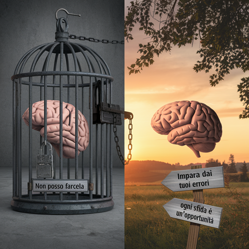 Infografica da fixed mindset a growth mindset