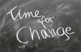 Scritta sulla lavagna Time for change