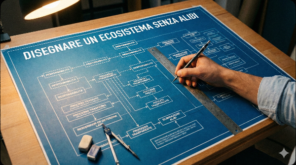 Una mano disegna un progetto